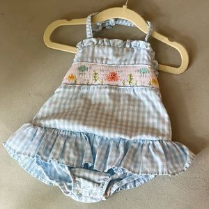 The Bailey Boys Smocked Fish Sunsuit